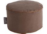 Hocker JAMIE DotCom, Canvasoptik, Ø 500 x H 300 mm, braun
