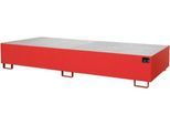 Regalwanne Typ RW/GR 3300-3, mit Gitterrost, rot RAL3000