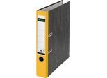 Ordner LEITZ® 1050, DIN A4, Rückenbreite 52 mm, Griffloch, geklebtes Rückenschild, Hartpappe, 1 Stück, gelb
