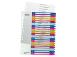 LEITZ® Kunststoffregister Wow, Zahlen 1-20, A4 Überbreite, PC-beschriftbar,einzeln
