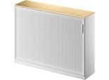 Schäfer Shop Genius Querrollladenschrank TETRIS SOLID, 3 OH, B 1600 mm, inkl. 19 mm Abdeckplatte, Ahorn-Dekor/weißalu/weißalu