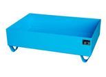 Stahl-Auffangwanne ohne Gitterrost, 1200 x 800 mm, blau RAL 5012