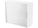 Querrollladenschrank ULM, 3 OH, Rollläden alusilber, B 1200 x T 400 x H 1100 mm, weiß