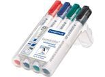 STAEDTLER Whiteboardmarker Lumocolor®, farbsortiert, Keilspitze: 2 - 5 mm, 4er Set
