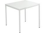 Schäfer Shop Pure Stahlrohrtisch, Rechteck, Quadratrohrfuß, B 1200 x T 700 x H 720 mm, lichtgrau/lichtgrau