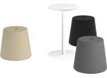 Nowy Styl Sitzhocker-Set Versi, Pouf-Set, 3 Sitzhocker inklusive Tisch, schwarz/grau/beige/weiß