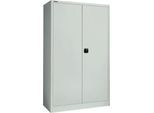 Schäfer Shop Select Materialschrank MSI 2512, 5 Ordnerhöhen, 4 Zwischenböden, Zylinderschloss, B 1200 x T 500 x H 1935 mm, lichtgrau