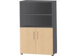 Schäfer Shop Select Kombischrank Start Off, 4 OH, abschließbar, B 800 x T 420 x H 1514 mm, Holz, graphit/ahorn