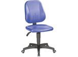 Arbeitsdrehstuhl 9653, Kunstleder, Rollen, blau