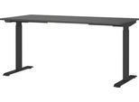 Schreibtisch Porto, elektrisch höhenverstellbar, T-Fuß, B 1600 x T 800 x H 720-1200 mm, graphit/schwarz + Memory-USB-Panel