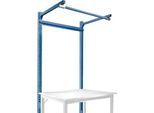 Aufbauportal m. Ausleger, Grundtisch STANDARD Arbeitstisch/Werkbank UNIVERSAL/PROFI, 1250 mm, brillantblau