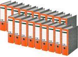 LEITZ® Ordner 1080, DIN A4, Rückenbreite 80 mm, Griffloch, geklebtes Rückenschild, Hartpappe, 20 Stück, orange