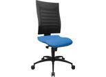 Schäfer Shop Pure Bürostuhl SSI PROLINE S1, Synchronmechanik, ohne Armlehnen, 3D-Netz-Rückenlehne, Bandscheibensitz, blau/schwarz