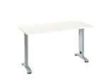 Home Office Tisch Login, C-Fuß, B 1300 x T 650 mm, weiß/weißalu