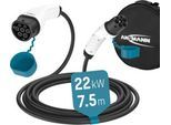 Autoladekabel ANSMANN 1900-0120 EV, 22 kW, Typ 2 Anschluss. für Hybrid- & Elektroauto, 3 phasig, 750 cm