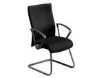 Freischwinger NowyStyl Neo, ergonomisch, mit Armlehnen, Sitz- und Rückenpolsterung, Stahl/Polster, B 510 x T 440 x H 440 mm, schwarz-schwarz