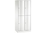 C+P Garderobenspind Resisto, 2 Abteile, 4 Fächer, B 772 x T 540 x H 1950 mm, Verkehrsweiß