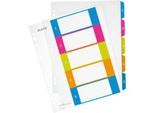 LEITZ® Kunststoffregister Wow, Zahlen 1-5, A4 Überbreite, PC-beschriftbar,einzeln