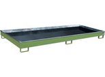 Bauer Regalwanne RW 3300-1 PE, mit PE-Einsatz, B 3262 x T 1312 x H 195 mm, bis 240 l, Stahl lackiert, resedagrün