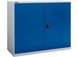 Flügeltürenschrank Schäfer Shop Select MS-i 12412, Stahlblech, B 1200 x T 400 x H 1215 mm, 3 OH, Weißaluminium/Enzianblau, bis 150 kg