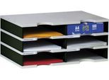 styro® Sortierstation styrodoc Standard, DIN C4, 3 Etagen/2-reihig/6 Fächer, grau/schwarz