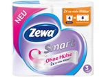 Toilettenpapier Zewa Smart, weiß, 3-lagig, 300 Blatt pro Rolle, 4 Rollen