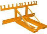Bauer Mülltonnen-Heber MH-III, mit Gummianschlag, für 3x 80- bis 360-L-MGB, L 1030 x B 1595 x H 680 mm, lackiert, gelborange RAL 2000