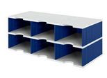 styro® Sortierstation styrodoc Jumbo, DIN C4, 2 Etagen/3-reihig/6 Fächer, blau
