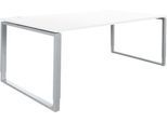 Schäfer Shop Genius Schreibtisch Modena Flex, höheneinstellbar, Rechteckform, Bügelfuß, Breite 1800 mm, weiß