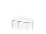 Schreibtisch NEVADA, 4-Fuß, Rechteck, Rundrohr, B 1800 x T 800 x H 740 mm, weiß/alusilber