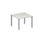 Schäfer Shop Genius Anbautisch MODENA FLEX, höhenverstellbar, Quadrat-Form, 4-Fuß-Quadratrohr, B 1000 x T 1000 mm, lichtgrau