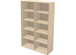 Schäfer Shop Genius Regal TETRIS WALL, 5 Ordnerhöhen, B 1000 x T 420 x H 1880 mm, Ahorn-Dekor