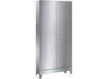 Edelstahl-Flügeltürenschrank, 2-türig, mit 4 Füßen, B 1000 x T 400 x H 1950 mm