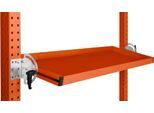 Manuflex Neigbare Ablagekonsole, für Reihe Universal oder Profi, Nutztiefe 345 mm, für Tischbreite 1250 mm, rotorange