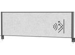 MAUL Tisch-Trennwand MAULconnecto, Akustikvlies 4000 g/m², Aluminiumprofil, B 1600 x H 500 mm, Akustik hellgrau, anthrazit