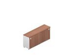 Schiebetürenschrank ARLON OFFICE, 2 Fächer, abschließbar, Muschelgriffe, B 1600 x T 450 x H 730 mm, Nuss-Canaletto-Dekor