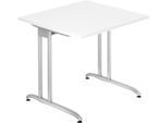 Schreibtisch TARA, C-Fuß, Rechteck, B 800 x T 800 x H 720 mm, weiß