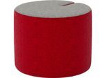 Nowy Styl Sitzpouf Tri.Ply S, modular, Blazer-Stoff, ø 55 cm, grau/rot