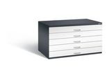 Planschrank aus Stahl, für Formate bis DIN A0, 5 Schubladen