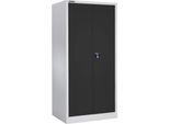 Schäfer Shop Select Materialschrank MSI 2509, 4 Zwischenböden, Zylinderschloss, B 950 x T 500 x H 1935 mm, weißaluminum RAL 9006/anthrazitgrau RAL 7016