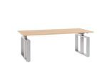 Schreibtisch QUANDOS BOX, Kufengestell, Rechteck, B 2000 x T 900 x H 720 - 820 mm, Kirsche Romana