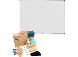 Whiteboard Legamaster UNITE, magnetisch, Markerablage, B 1200 x T 12,6 x H 900 mm, lackierter Stahl, weiß, inkl. Whiteboard Zubehör Set WOODEN, 17-teilig