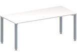 Schäfer Shop Genius Konferenztisch MODENA FLEX, Rechteck, 4-Fuß Quadratrohr, B 1800 x T 800 x H 720-840 mm, weiß/weißaluminium RAL 9006