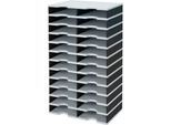 styro® Sortierstation styrodoc Standard SET, DIN C4, 12 Etagen/2-reihig/24 Fächer, grau/schwarz