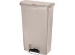 Rubbermaid Tretabfalleimer Slim Jim Step-On, L 500 x B 311 x H 803 mm, 68 l, Kunststoff, beige