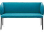 Sofa Leyform LIV, 2-Sitzer, rechteckig, B 1270 x T 620 x H 740 mm, mit Armlehnen & Gleitern, Stoffbezug, petrol