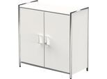 Flügeltürenschrank Toledo, mit Sichtrückwand, abschließbar, 2 OH, B 800 x T 380 x H 780 mm, weiß