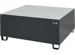 Auffangwanne Schäfer Shop Pure 1000, mit verzinktem Gitterrost, L 1460 x B 1460 x H 630 mm, unterfahrbar, Stahl, anthrazit RAL 7016