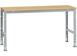 Manuflex Grundtisch UNIVERSAL Standard, Tischplatte Multiplex, 1750x800, alusilber