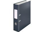 Leitz® Ordner 180° Cosy, A4, 180°-Präzisionsmechanik, Schreibschild & Griffloch, Rückenbreite 80 mm, grau